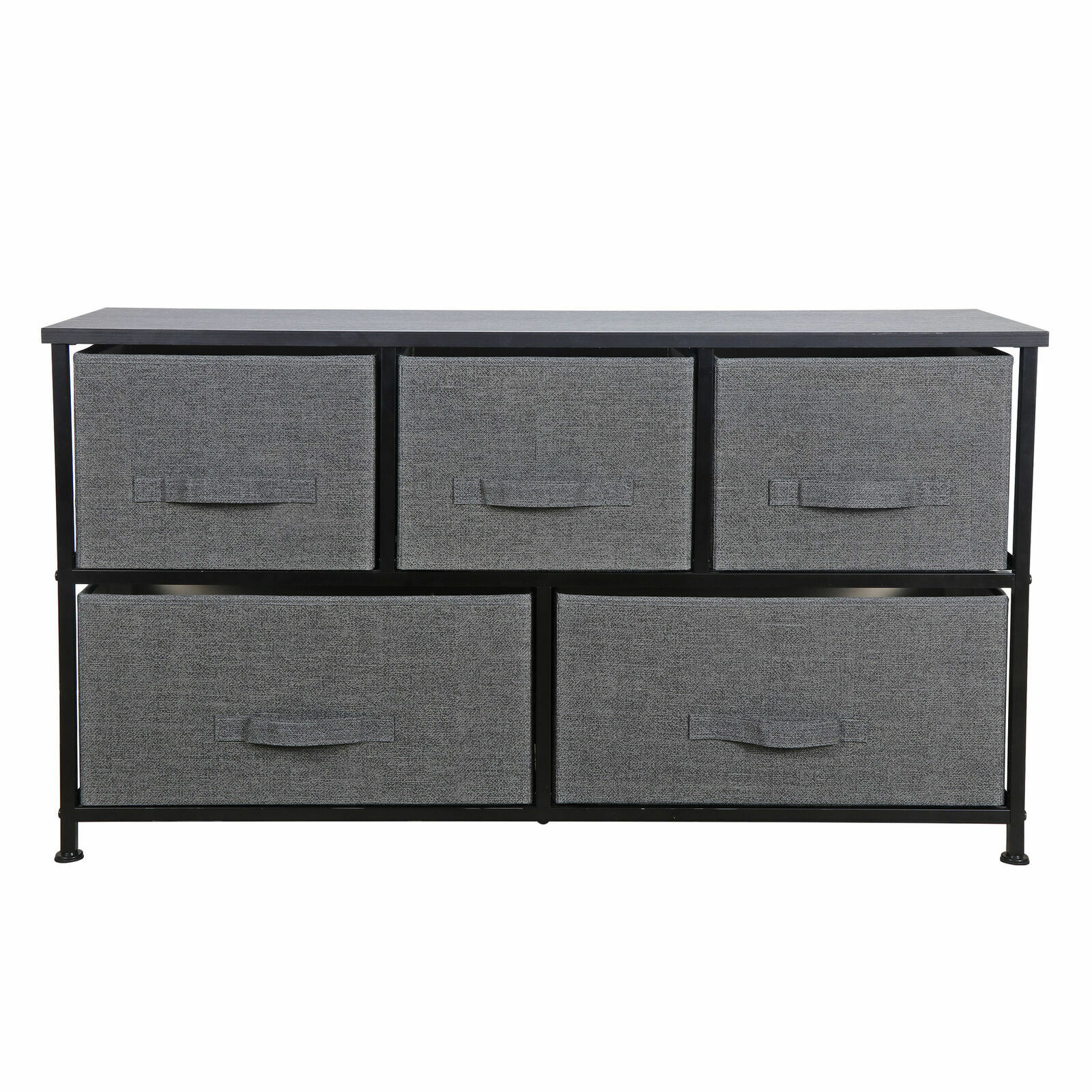 21″ Height Dresser Storage Cabinet 2 Tiers Closet Tower Fiberboard Top 5 Drawers