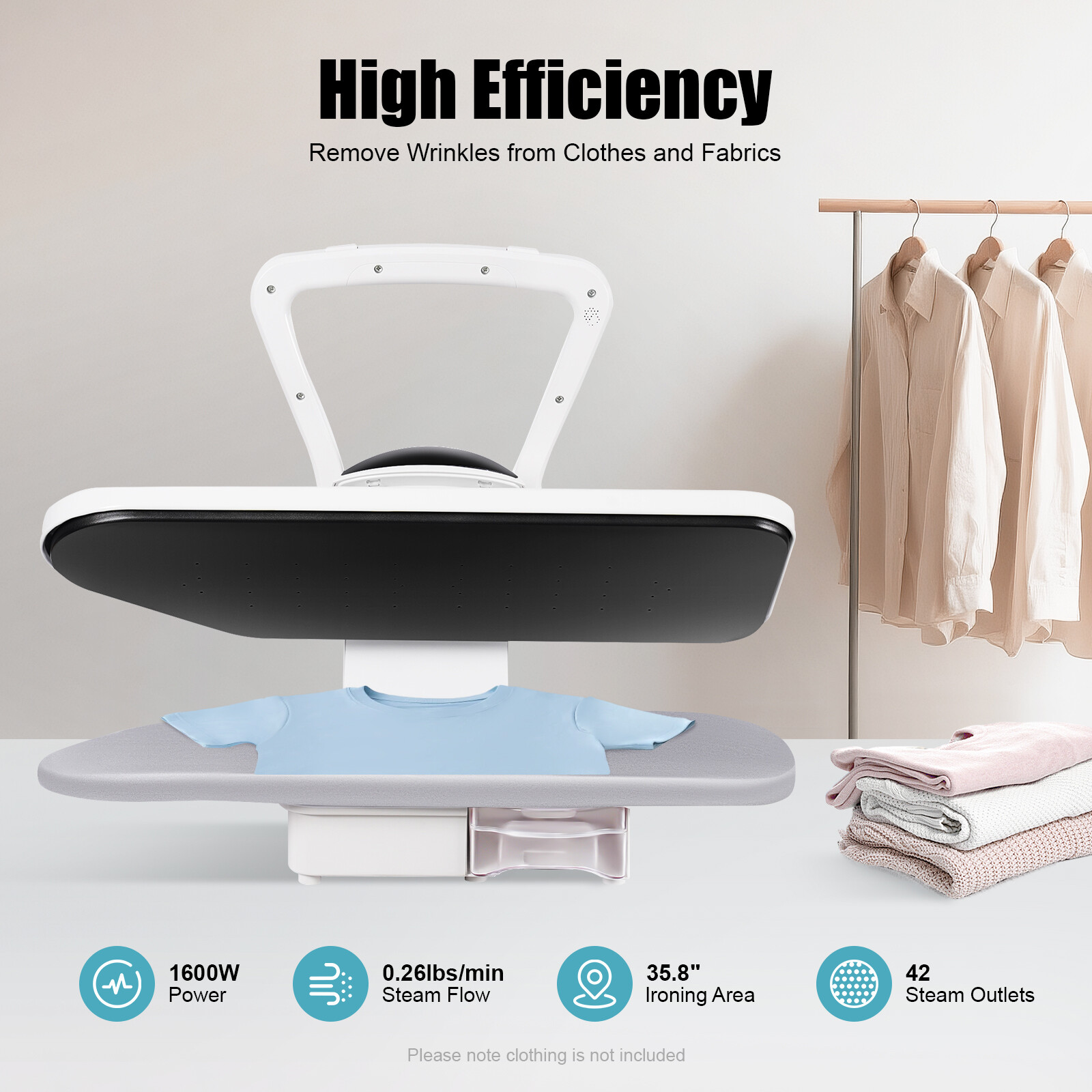 Intelligent Steam Press with Touch Screen, 5 Fabric Modes, 1600W Power