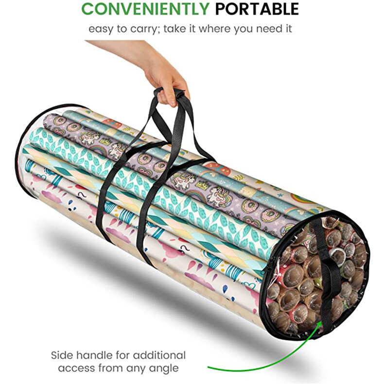 Waterproof Christmas Wrapping Paper Storage Bag Fits 14-20 Rolls 40 Inches Long