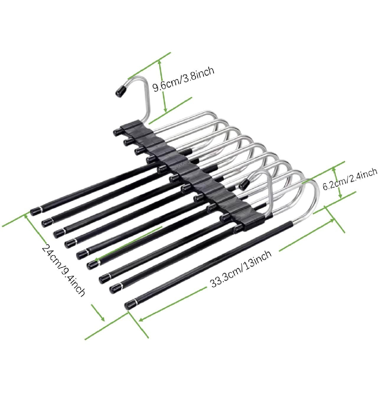 2Pack 9 Layers Foldable Pants Hangers Space Saving Trouser Hanger Multifuncti…