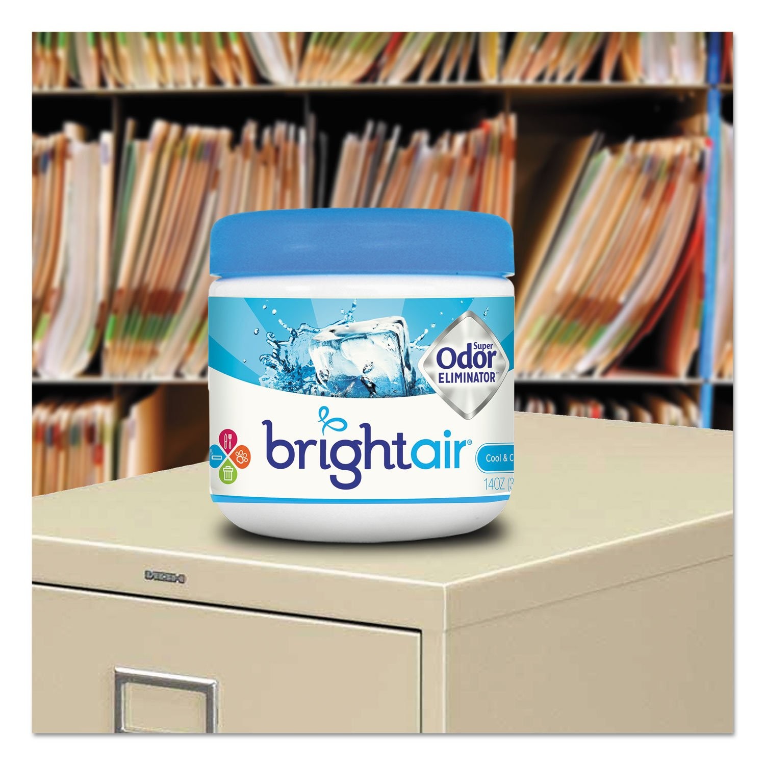 Bright Air Super Odor Eliminator Cool And Clean Blue 14 Oz Jar 900090