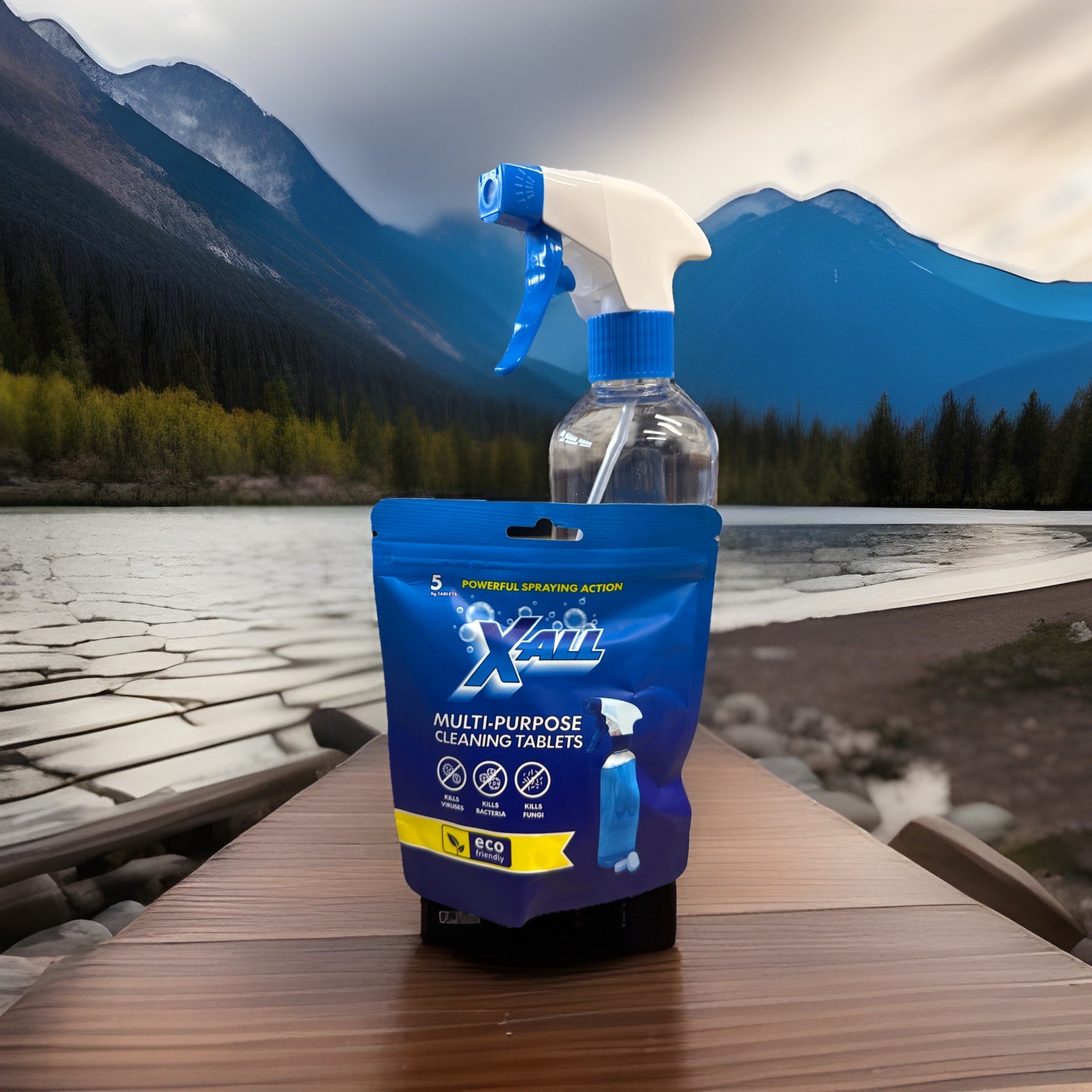 X-ALL Multi-Purpose Cleaner – Spray Bottle and 5x Cleaning Tablets