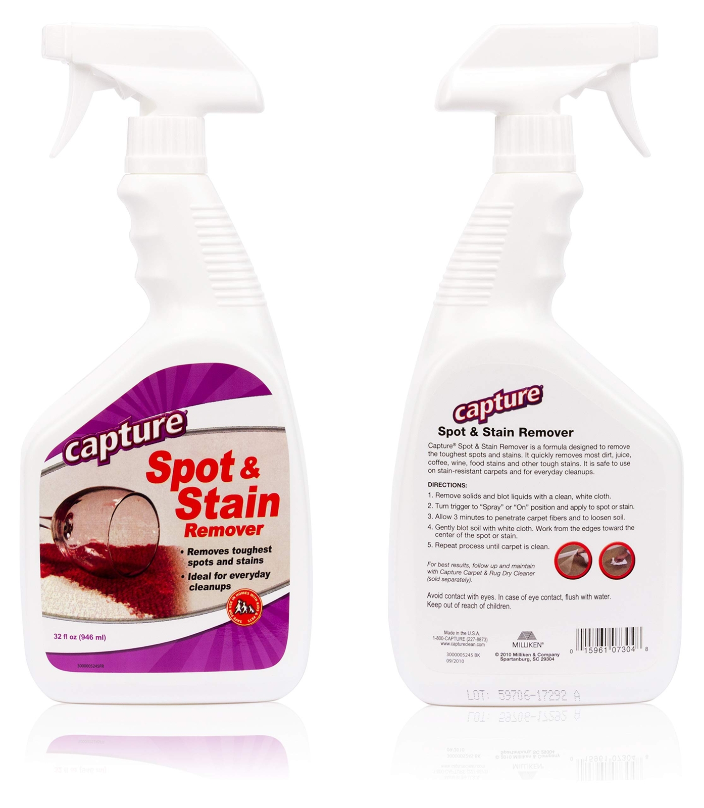Capture Spot and Stain Remover Carpet Tough Rug Stains Eliminator 32oz (2 Pack)