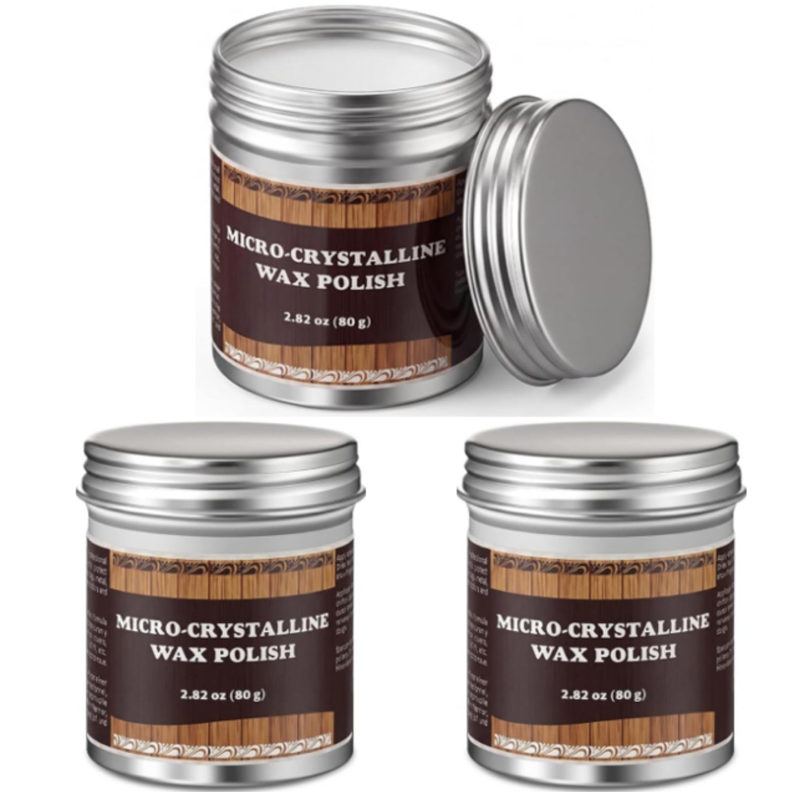 3 Pack Micro-crystalline Wax Polish, 251ml Total, Multi-surface Protective Pa…
