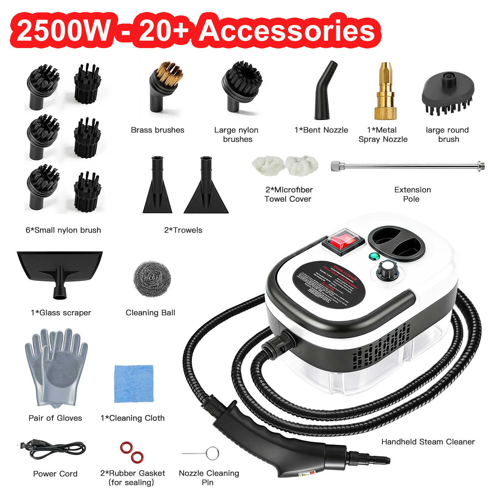 2500W Handheld Steam Cleaner High Pressure Household Car Steam Cleaning Machine