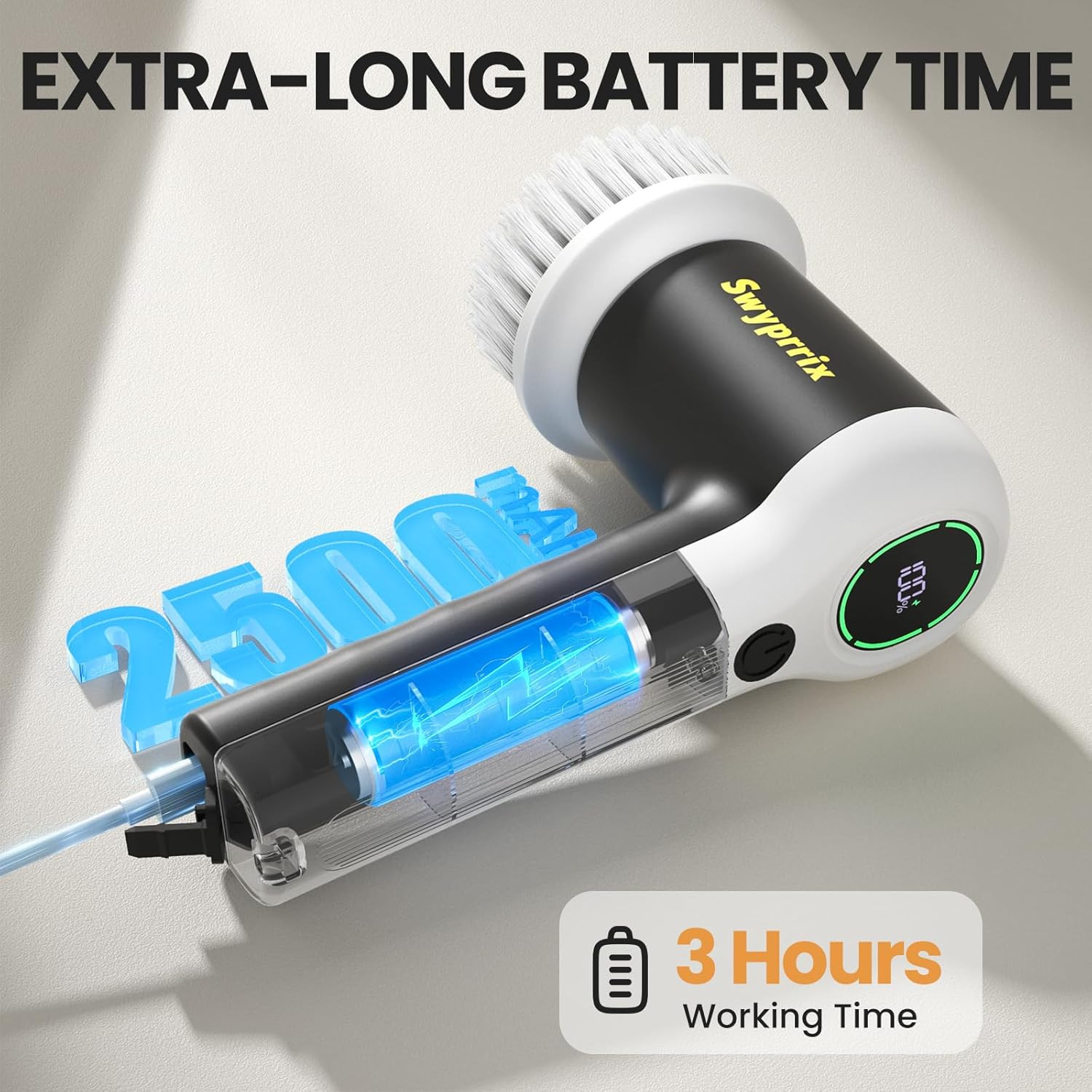 Electric Spin Scrubber for Bathroom and Shower Cleaning SD-CTB02 | 2 Speeds Cord