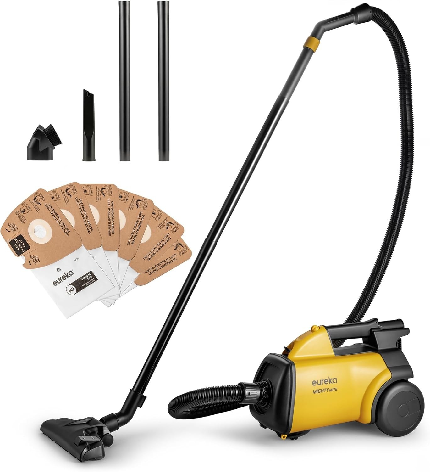Compact Canister Cleaner for Carpets & Hard Floors, Yellow
