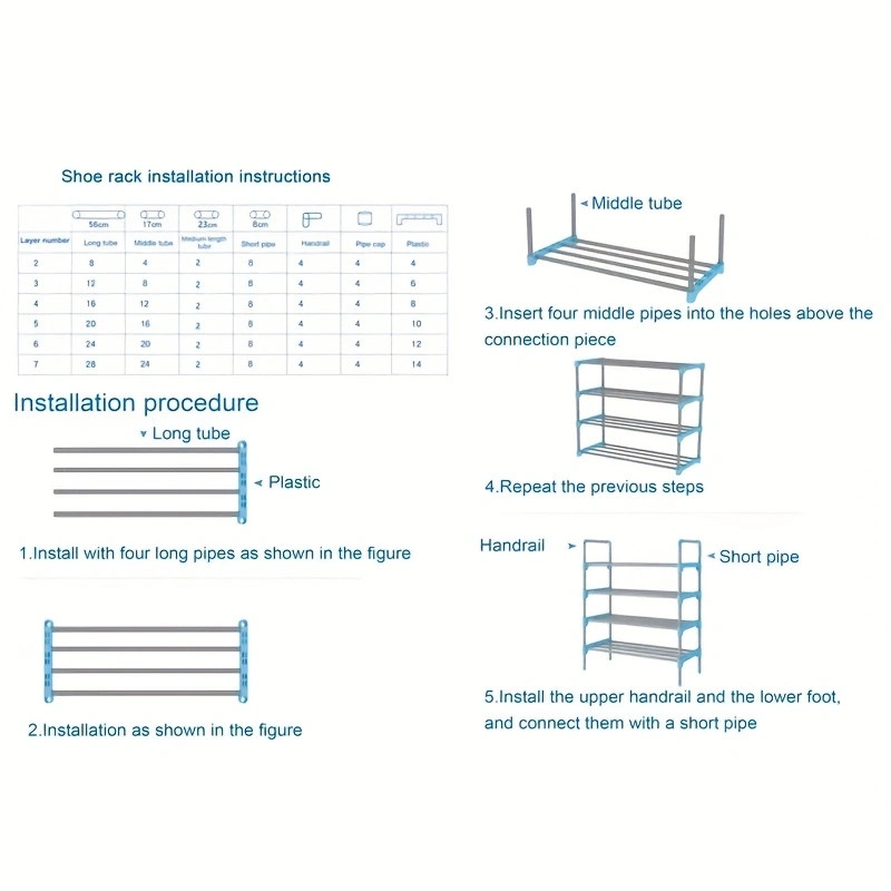 7-Tier Multifunctional Metal Shoe Rack Organizer for Entryway,Hallways,Bedrooms