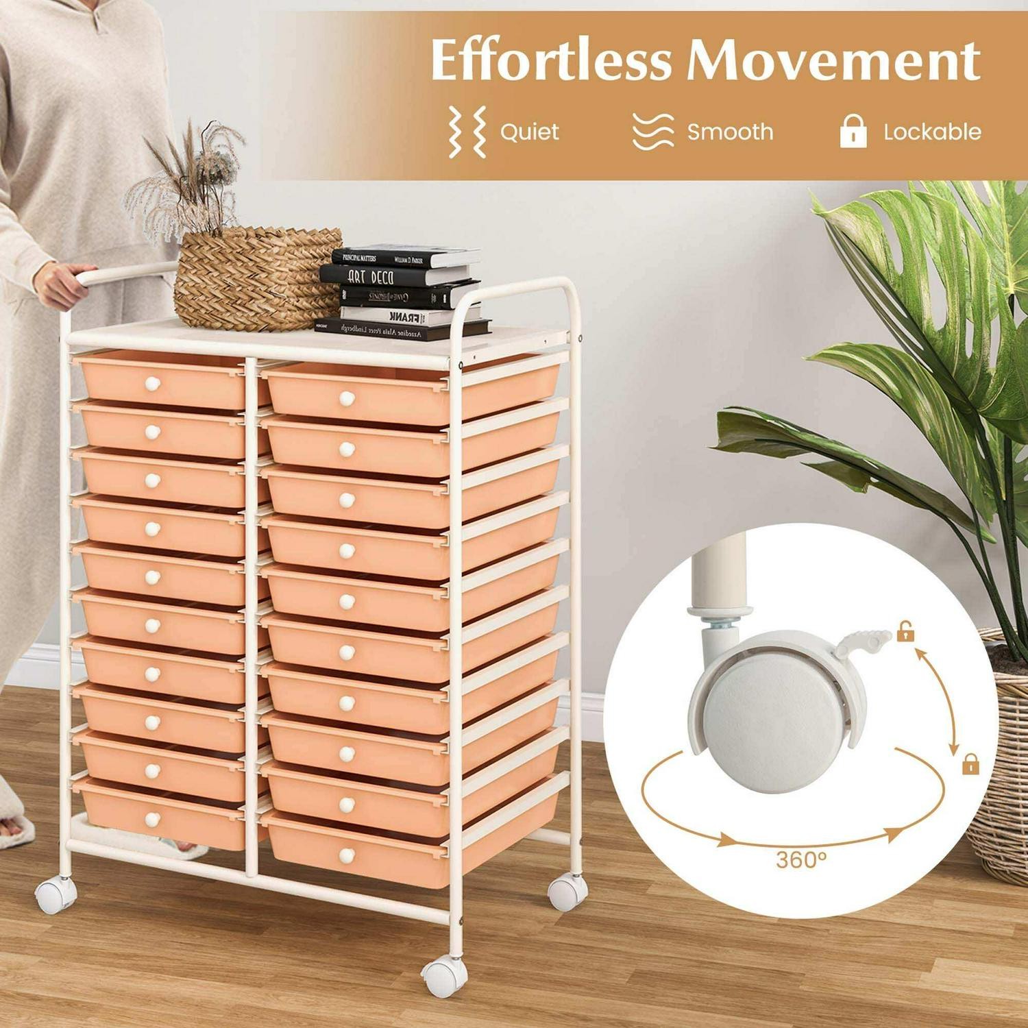 Costway 20 Drawers Rolling Cart Storage Scrapbook Paper Studio – See Details