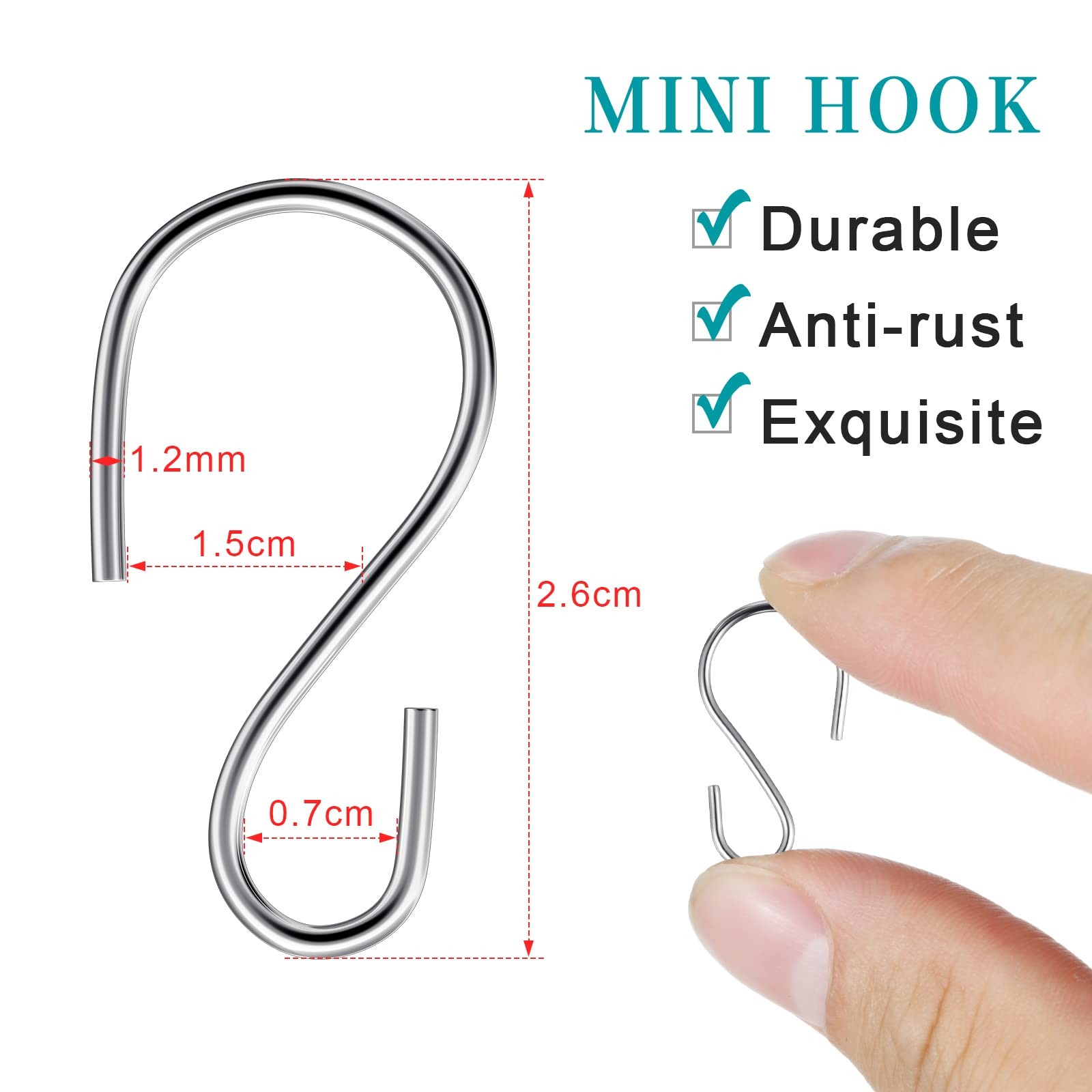 240 Pcs Mini S Hook for Hanging 1 Inch Metal Hanging Hooks S Shaped Iron Wire…