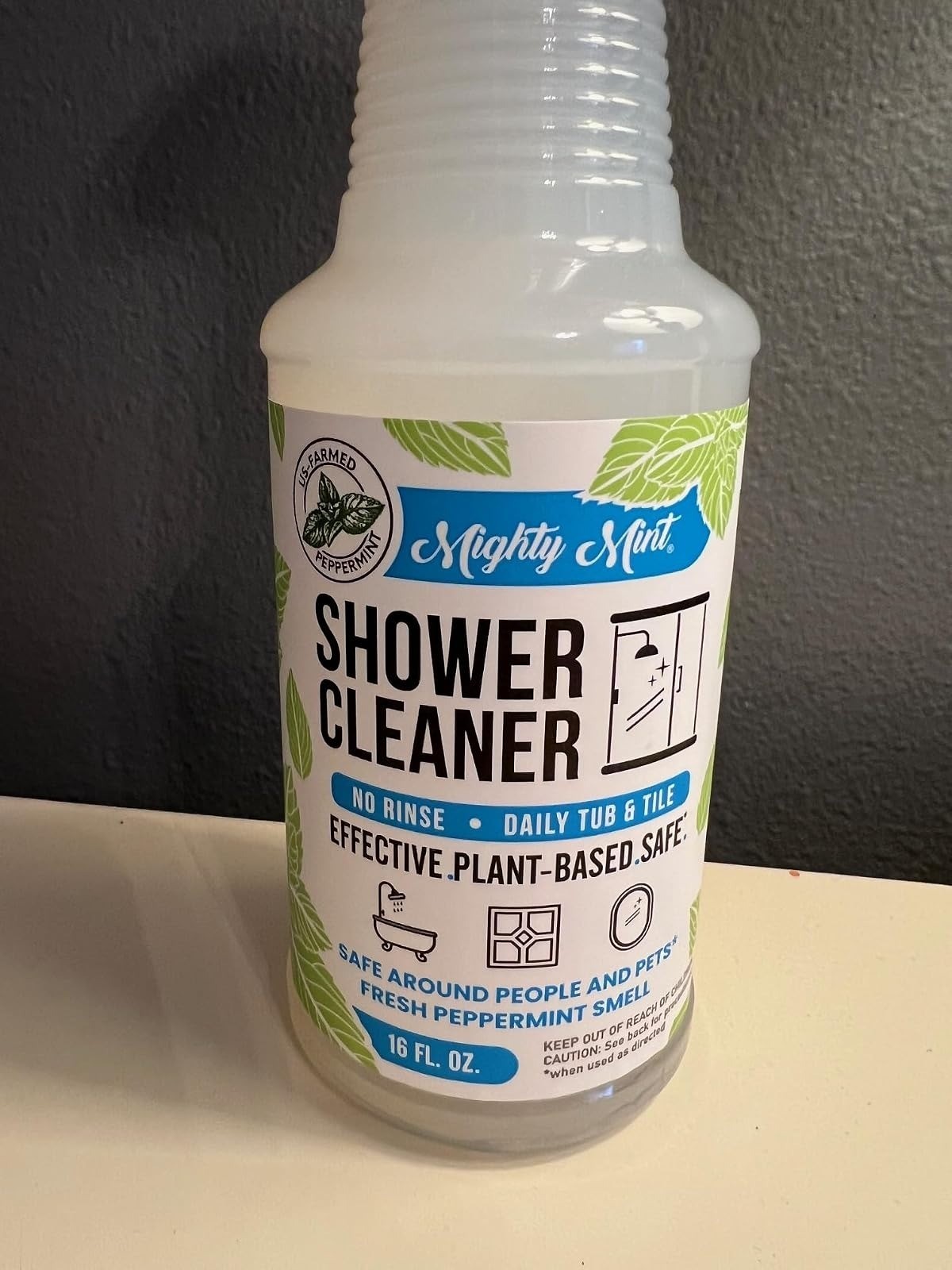 Mighty Mint Daily Shower Cleaner Spray – No Rinse, Plant Based 16 oz