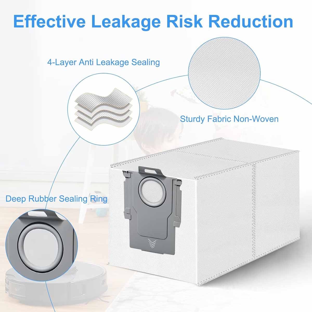 Dust Bags for Roborock Qrevo Edge S5A/S8 MaxV/S8 Max Ultra Robot Vacuum Cleaner