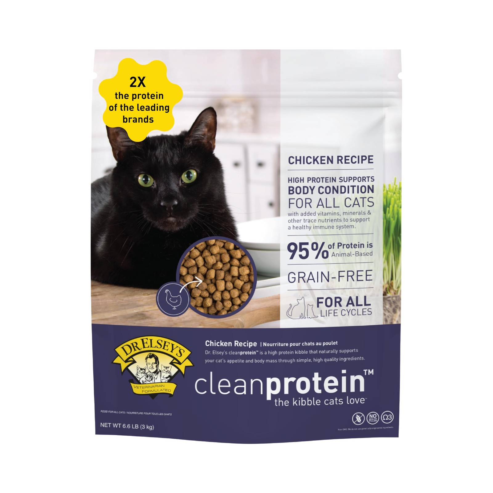 Dr. Elsey’s CleanProtein Chicken Dry Cat Food 6.6 lb Kibble High-Protein