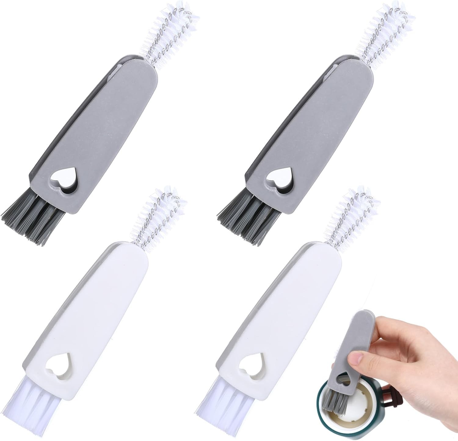 4Pcs 3 in 1 Cup Lid Cleaning Brush, Crevice Cleaning Brush Set Mini