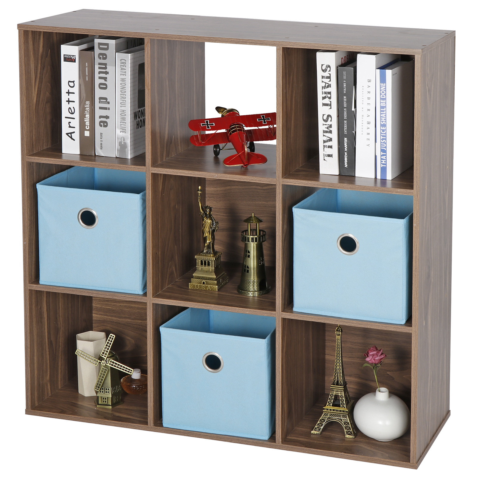 9-Cube Closet Organizer Storage Shelves Save Space Indoor Study Bookshelves