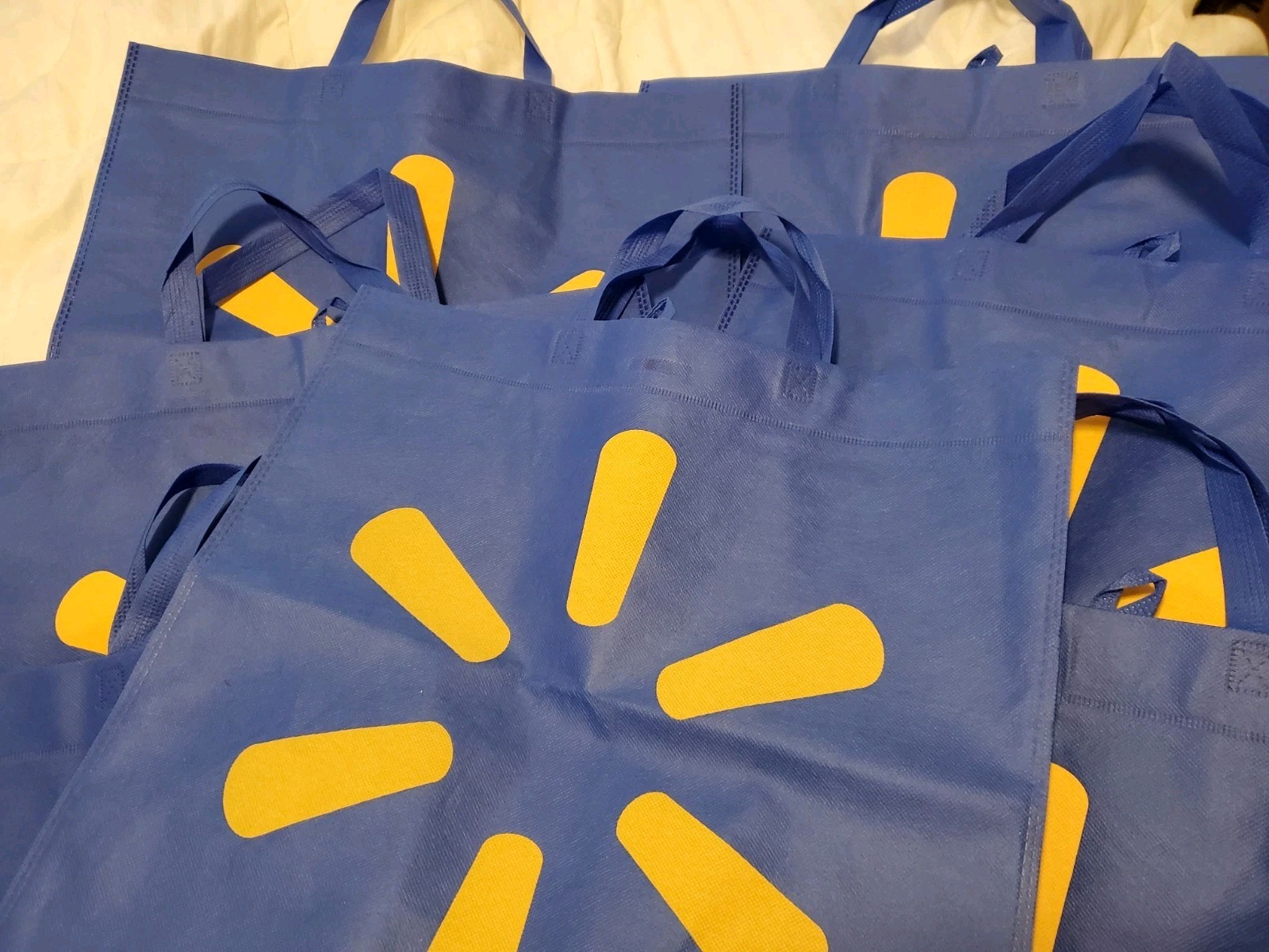 7 Lot Rare Purple? New Walmart Reusable Shopping Bags 18″ x 16.5″ x 6.5″ Reverse