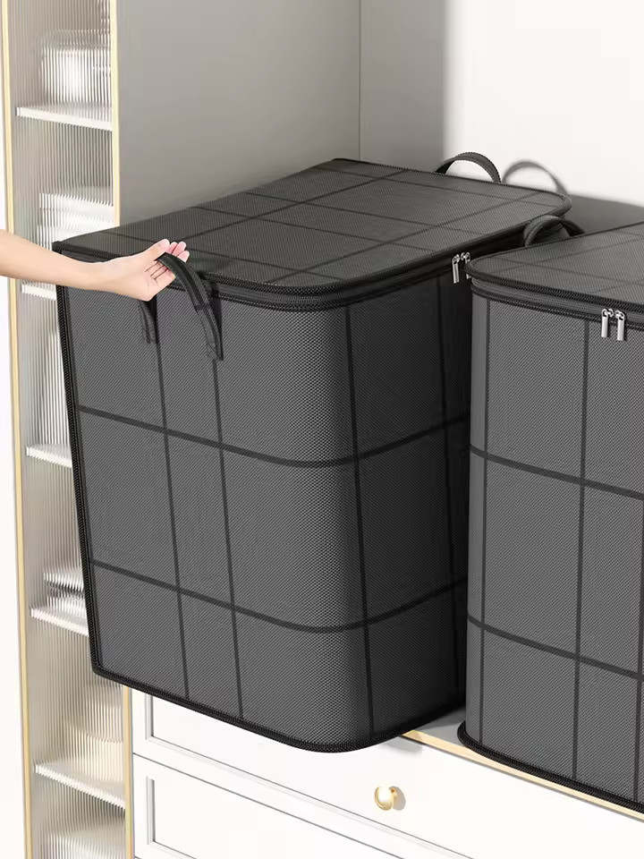 Foldable Clothes Storage Bin – Large Capacity Quilt Organizer with Handle