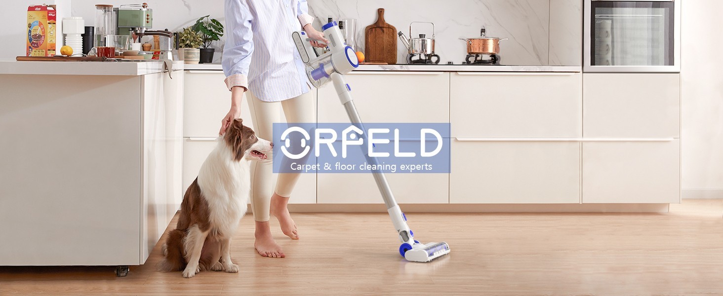 Cordless Vacuum Cleaner 65Kpa Suction Rechargeable 60min 1.5L Stick Lightweight