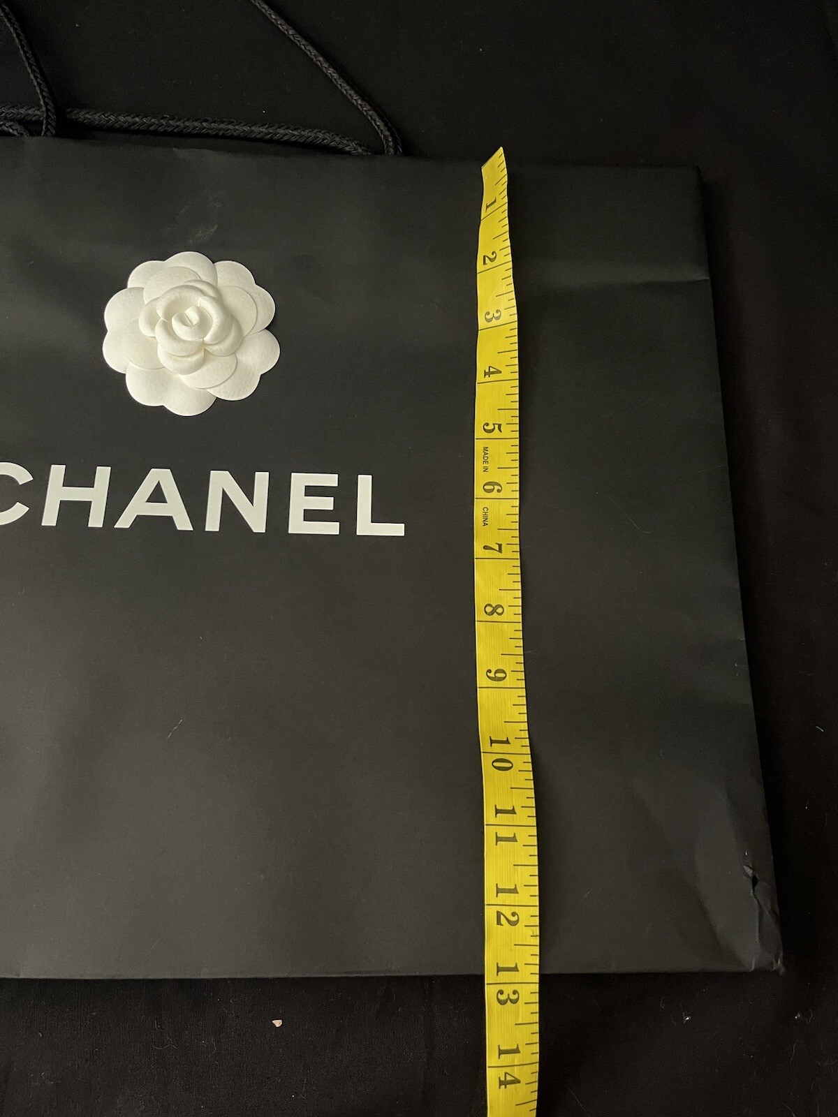 CHANEL Paper Reusable Shopping Bag Black 13″ x 17 ” x 6″