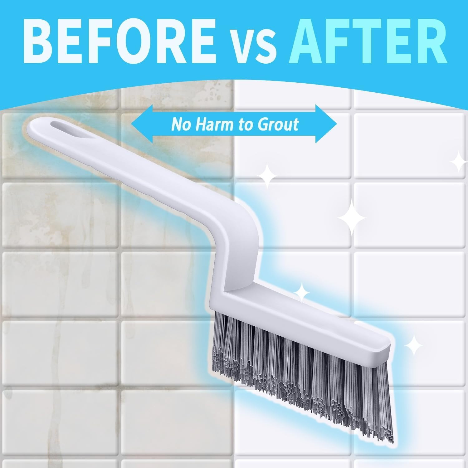 Grout Cleaner Brush V Shape, Stiff Grout Cleaning Brushes for Tile Floor, Handhe