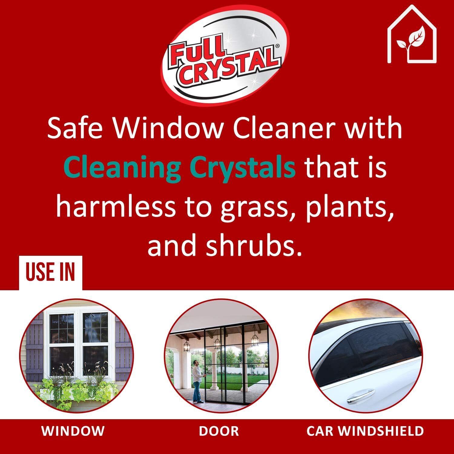 Full Crystal Refill Kit Two 4 Oz. Crystal Powder Exterior Window Cleaner Packets