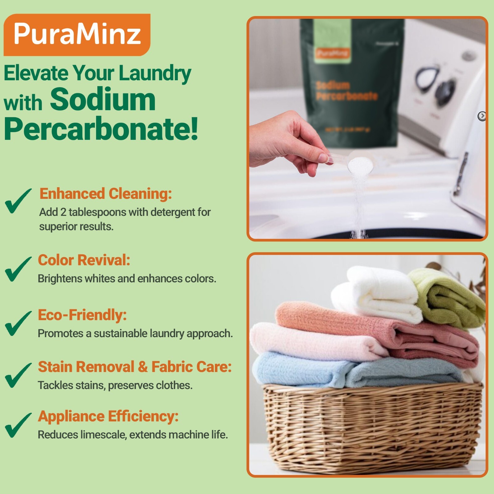 Sodium Percarbonate – 2 lbs- Multi-Purpose Cleaner, Color Safe Oxygen Bleach