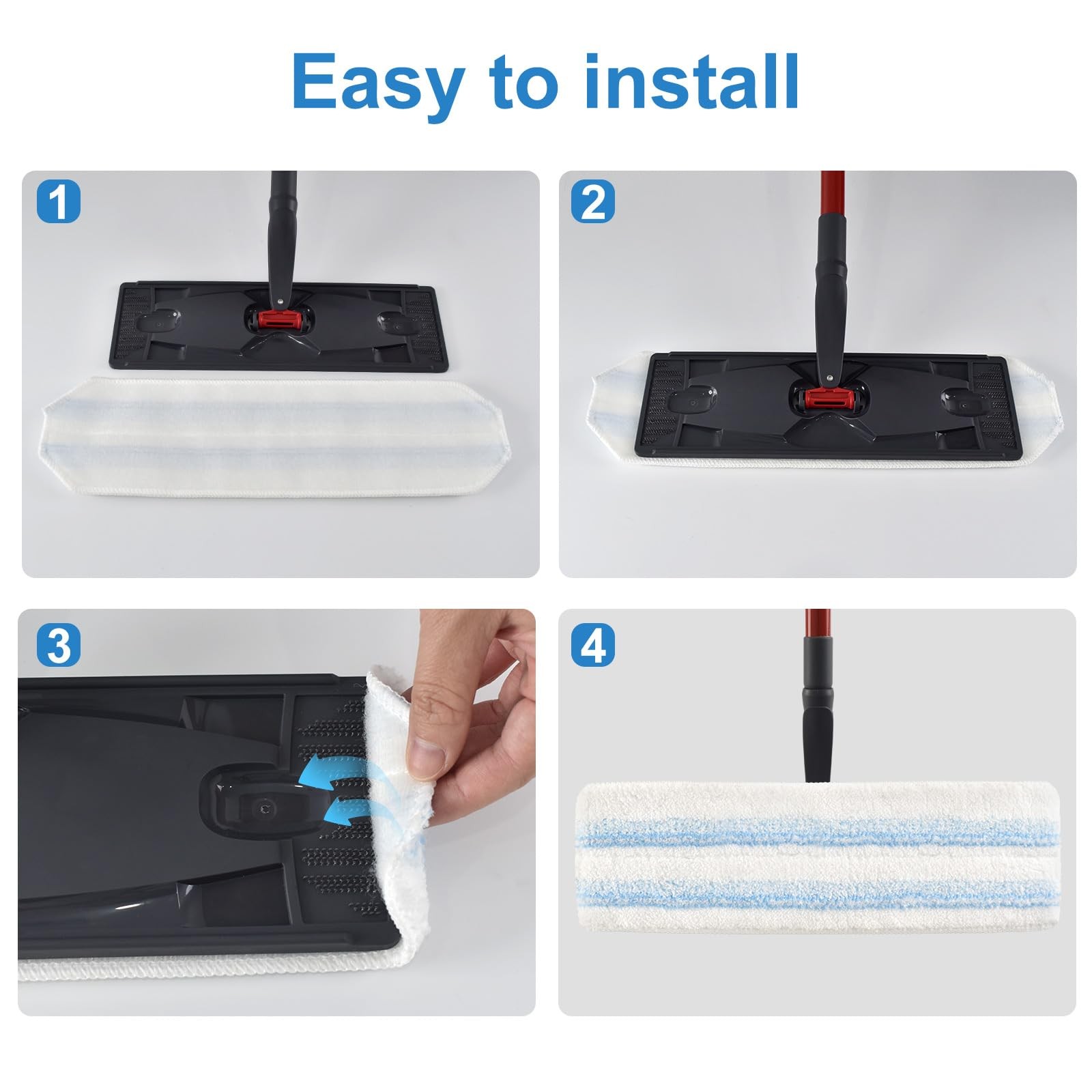 Mop Pads Replacements Compatible with O Cedar H2prO Flat Mop System Microfibe…