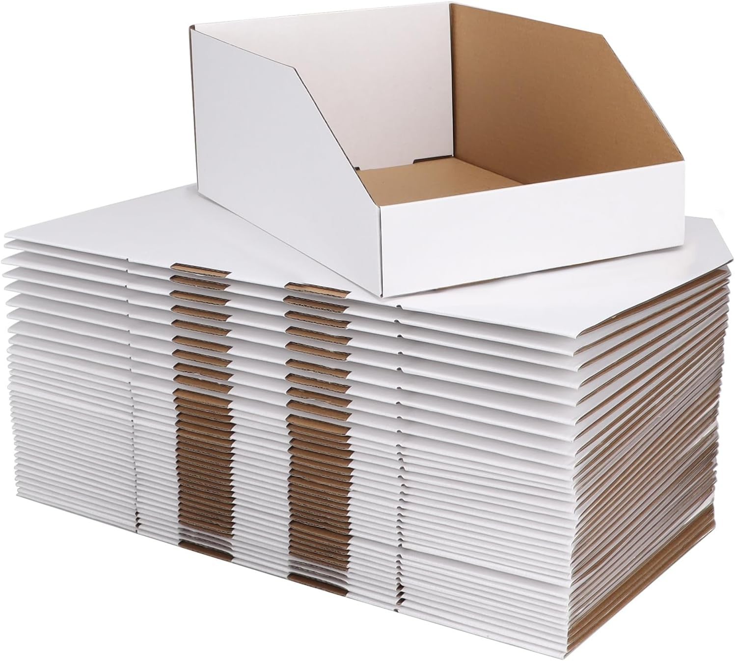 Versatile White Cardboard Storage Boxes 12x8x4.5 Inches – 35 Pack for Organizing