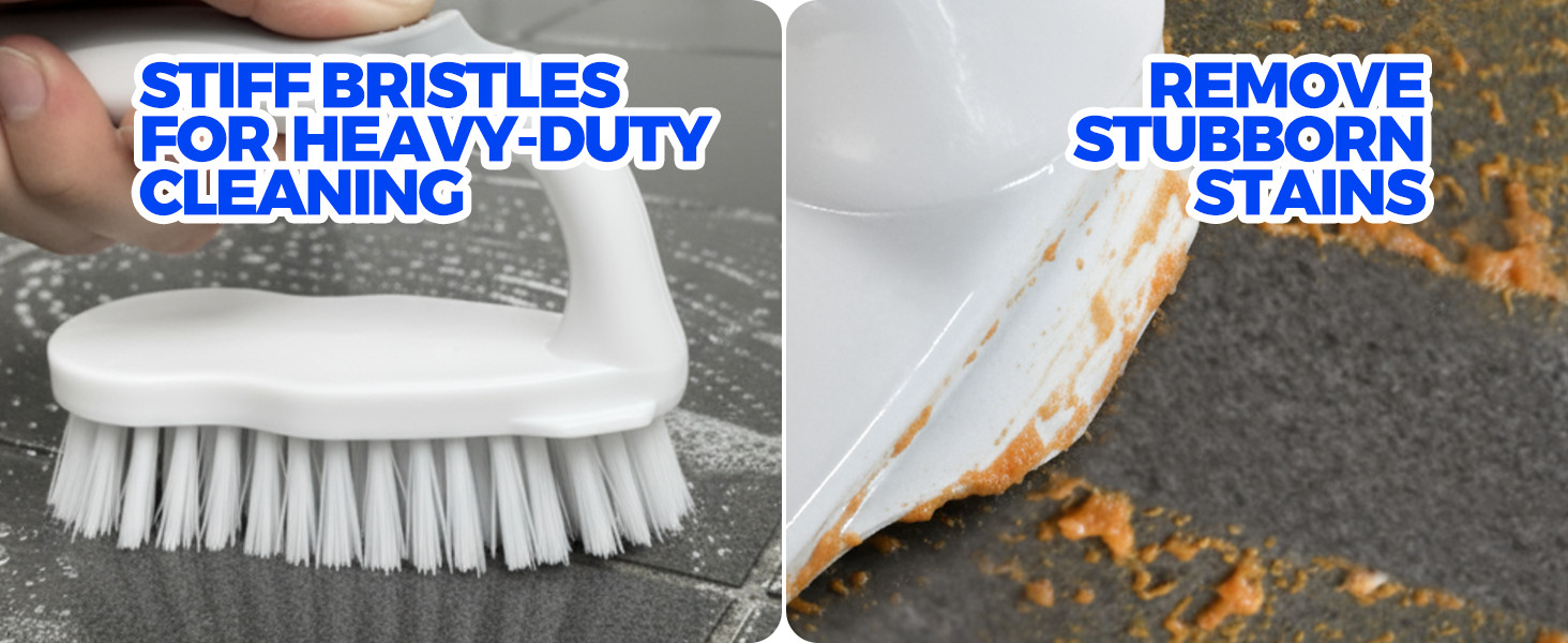 Scrub Brush – 6 Pack, Scrub Brushes for Cleaning, Heavy-Duty Scrub Brush, Stiff
