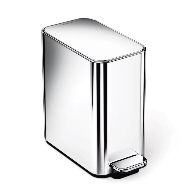 simplehuman 5L 1.3 Gal Slim Step Trash Can Polished Stainless Stee