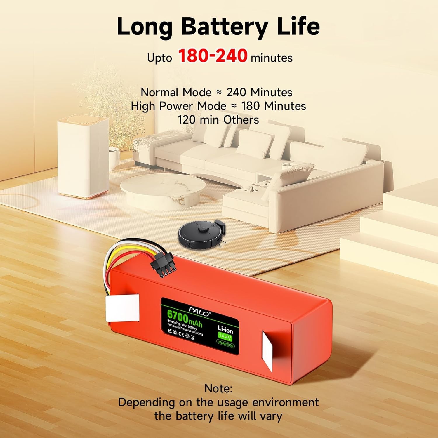 Ultra-Reliable 6700mAh Battery for Roborock S4/S6/S7/Q5 Vacuums – Safe & Durable