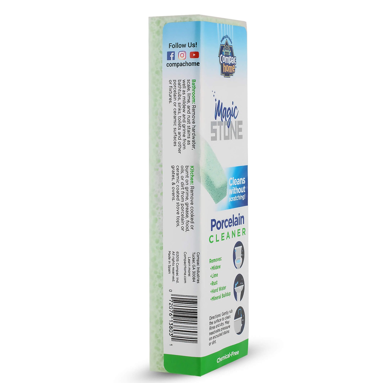 Compac Home Magic Stone Porcelain Cleaning Toilet Cleaner Scrub Removes Stains