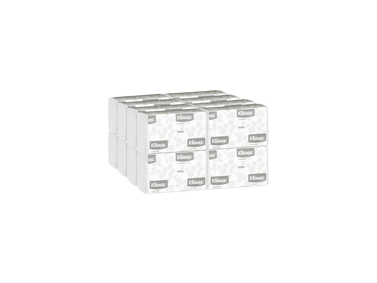 Kleenex C Fold Paper Towels (01500), Absorbent, White, 16 Packs / Case, 150 C-Fo