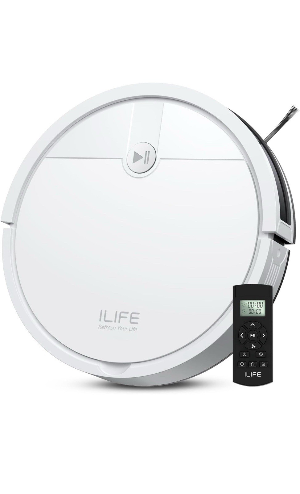 ILIFE V2 Robotic Vacuum Cleaner White Cordless 120min 0.3L Remote Charging Dock