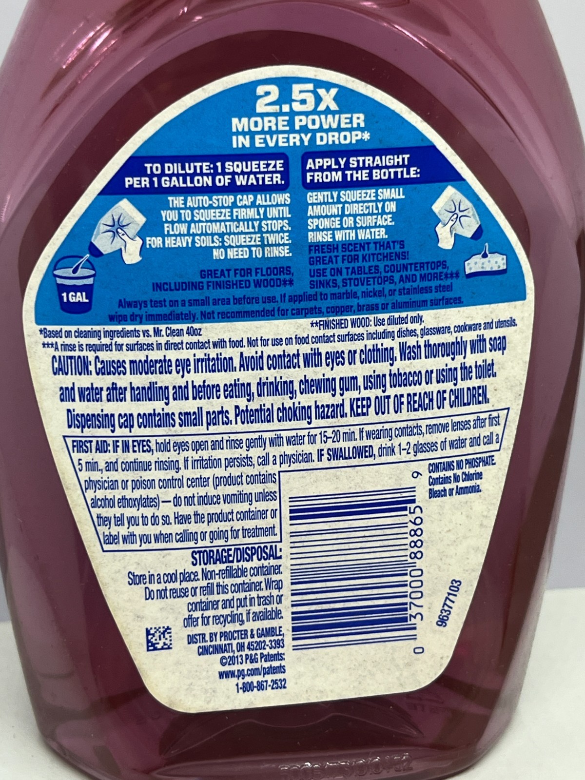 Mr Clean Liquid Muscle Multi Purpose Cleaner Liquid Gel Concentrate, 16 fl oz