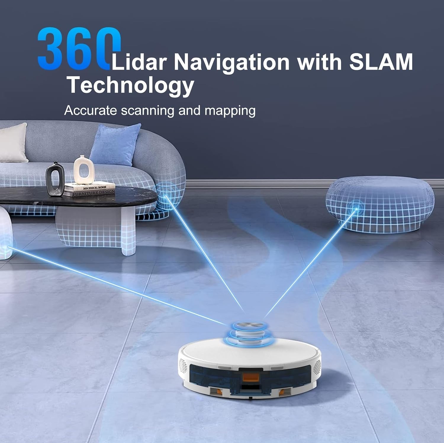 Robot Vacuum and Mop Self-Emptying Up to 8000Pa Robot Vacuum 60-Day Hands-Free