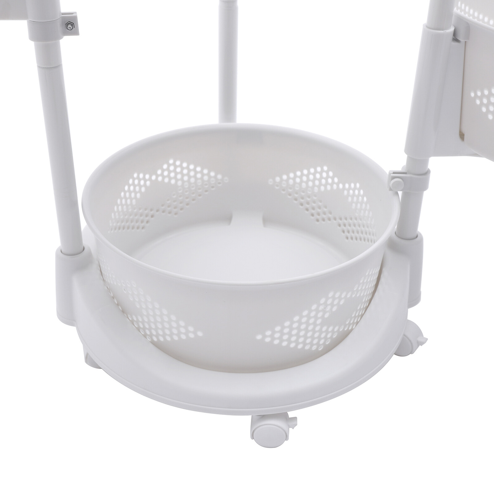 3-Layer Kitchen Storage Cart with Rotating Baskets for Fruits and Vegetables