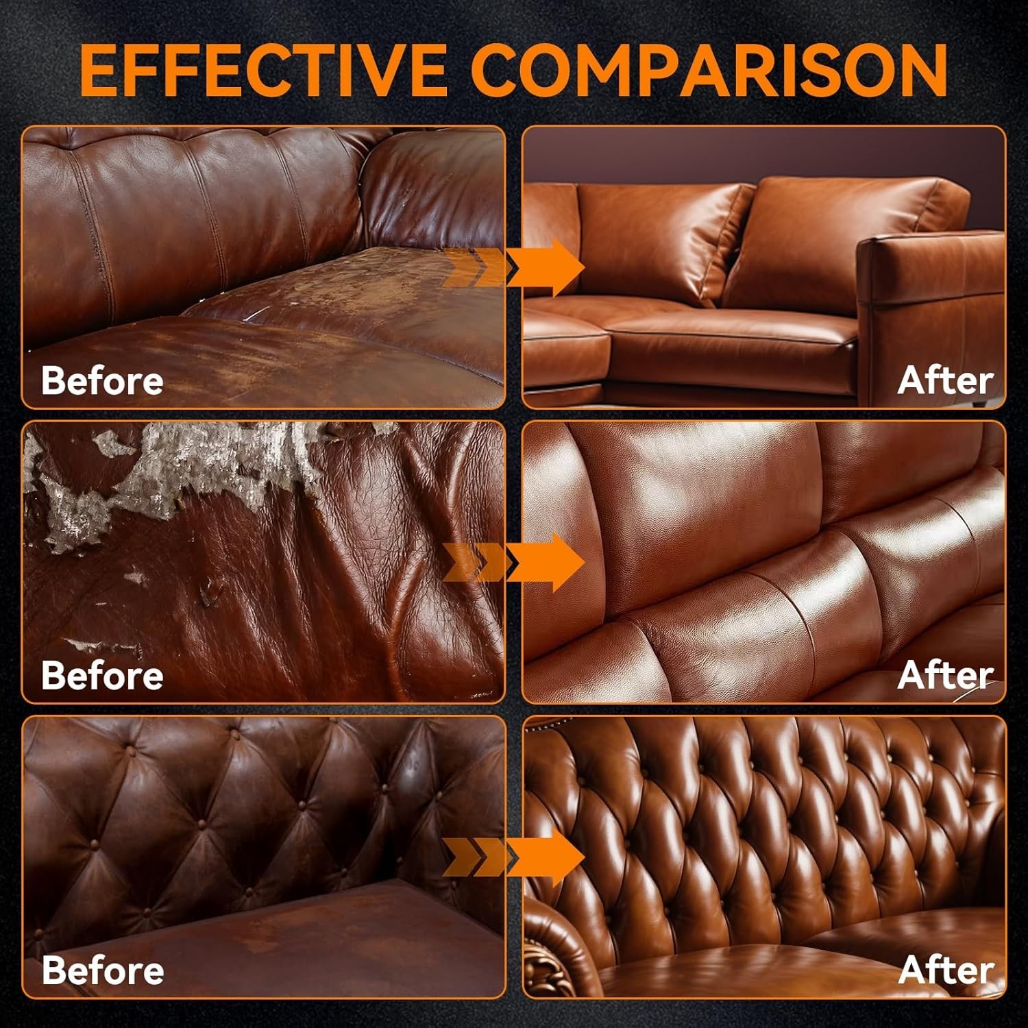 Luxgrove Dark Brown Leather Recoloring Balm, Leather & Vinyl Repair Kit