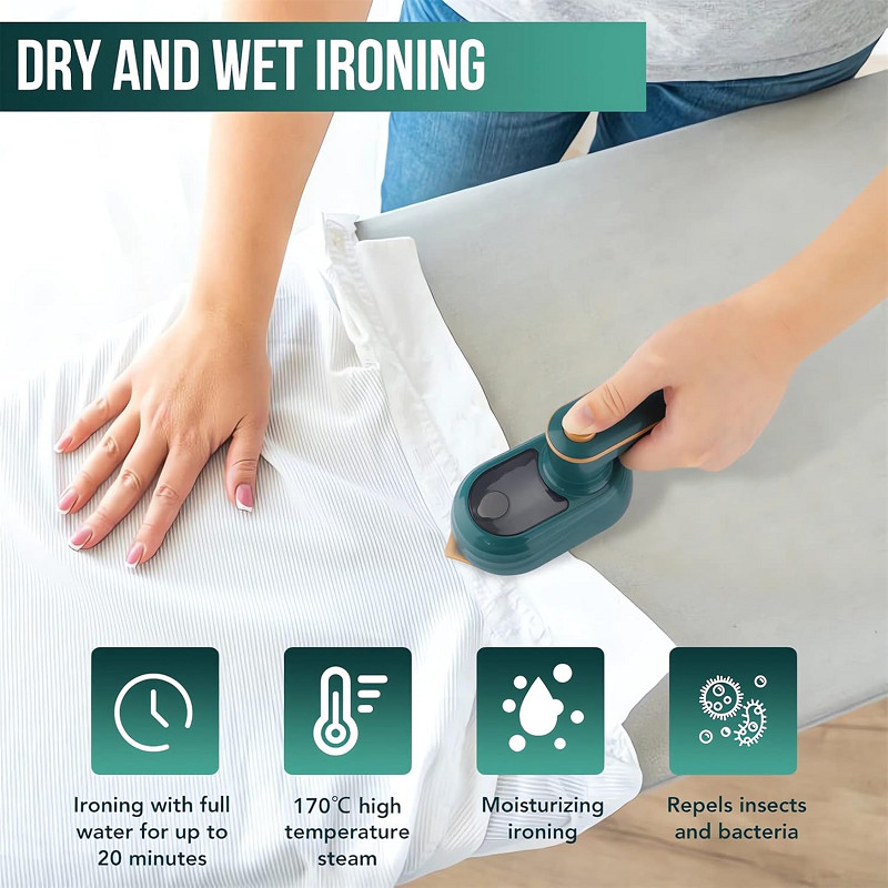 Micro Steam Iron Machine Steamer Handheld Mini Garment Clothes Ironing Portable