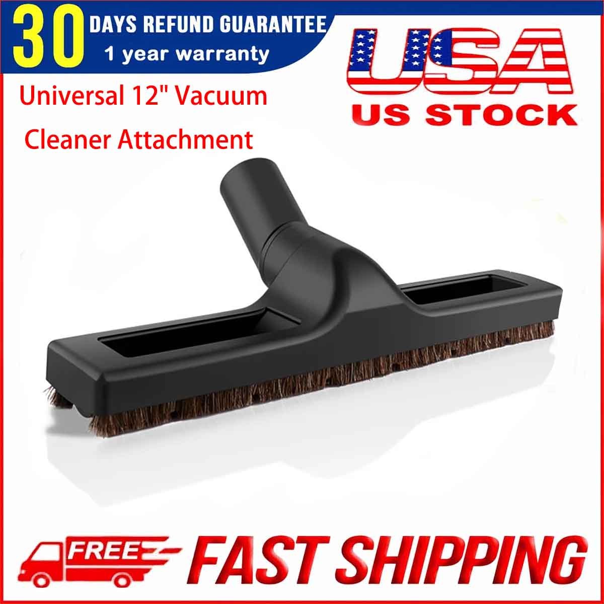 Universal 12-inch Swivel Vacuum Cleaner Attachment 360 Floor Brush Head Tool