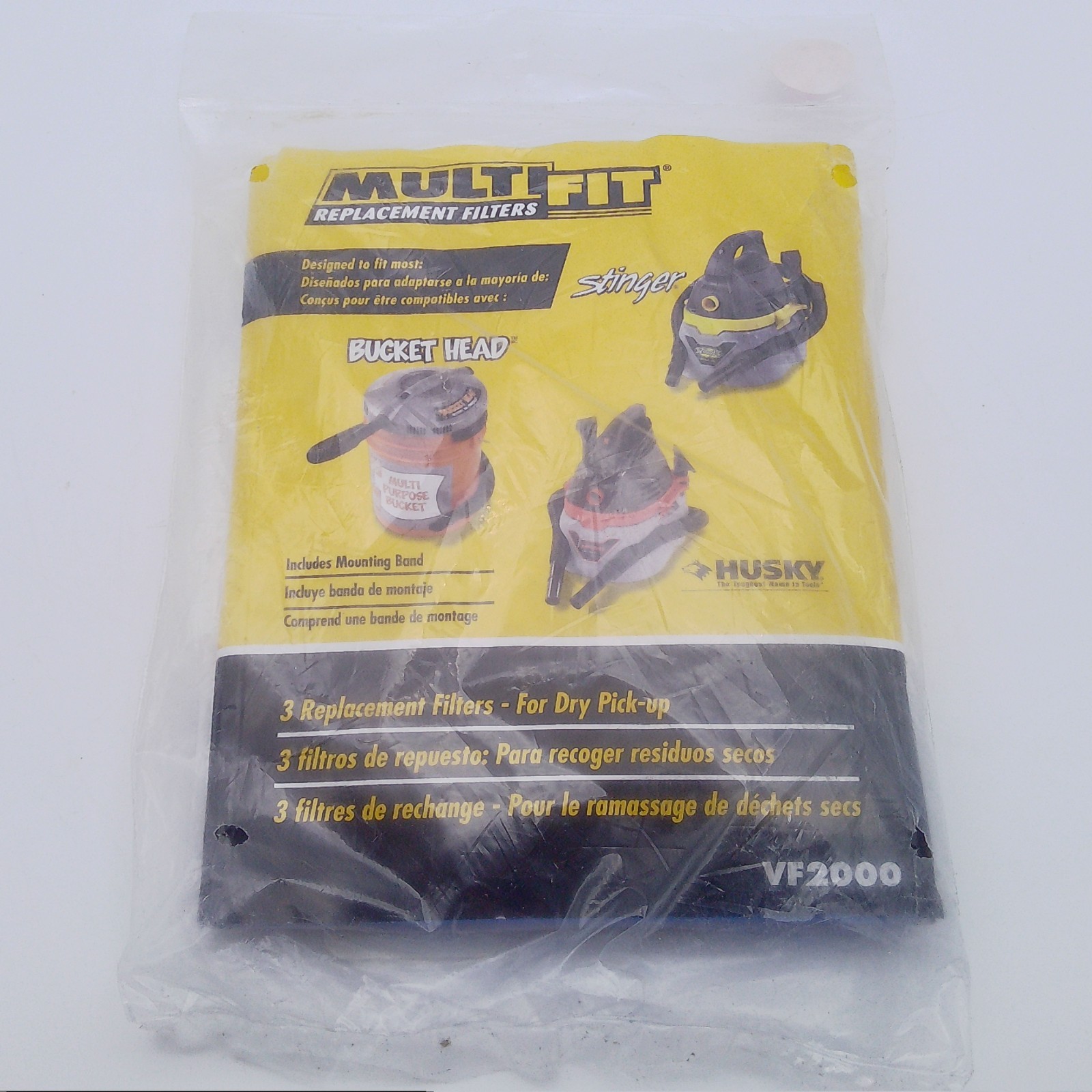 MultiFit VF2000 3 Replacement Filters – Dry Pick Up Husky, Stinger, Bucket Head