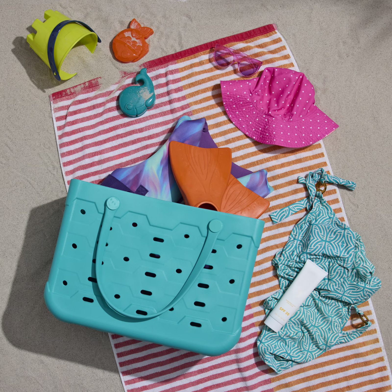 Large Flex Laundry Tote Waterproof Washable EVA Storage Basket Teal 40 lb