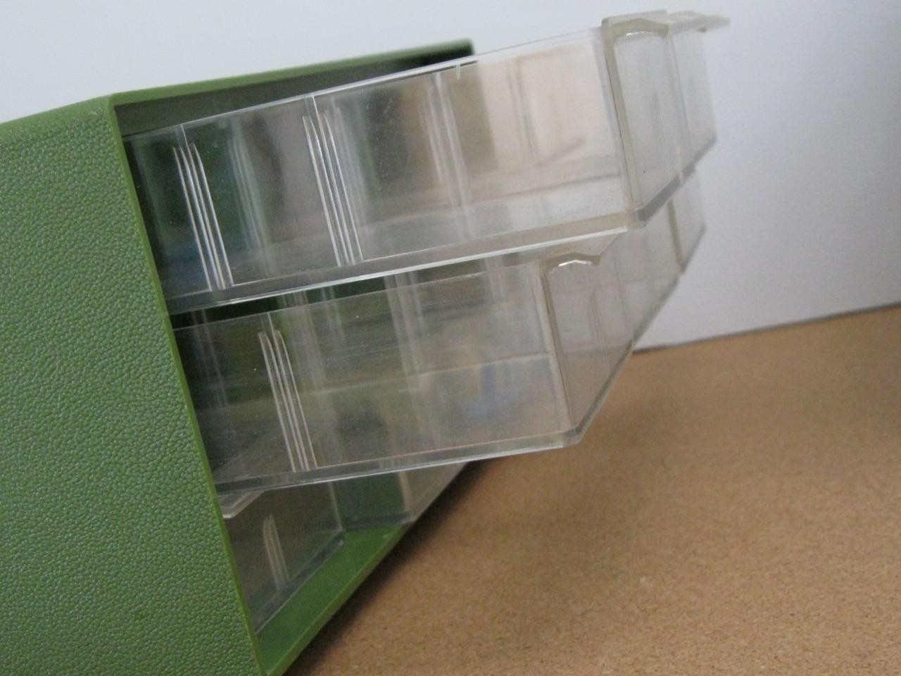 MINT VTg. LOT 3 AKRO-MILS PLASTIC 9 DRAWERS STORAGE ORGANIZER 10-109 Green Beige