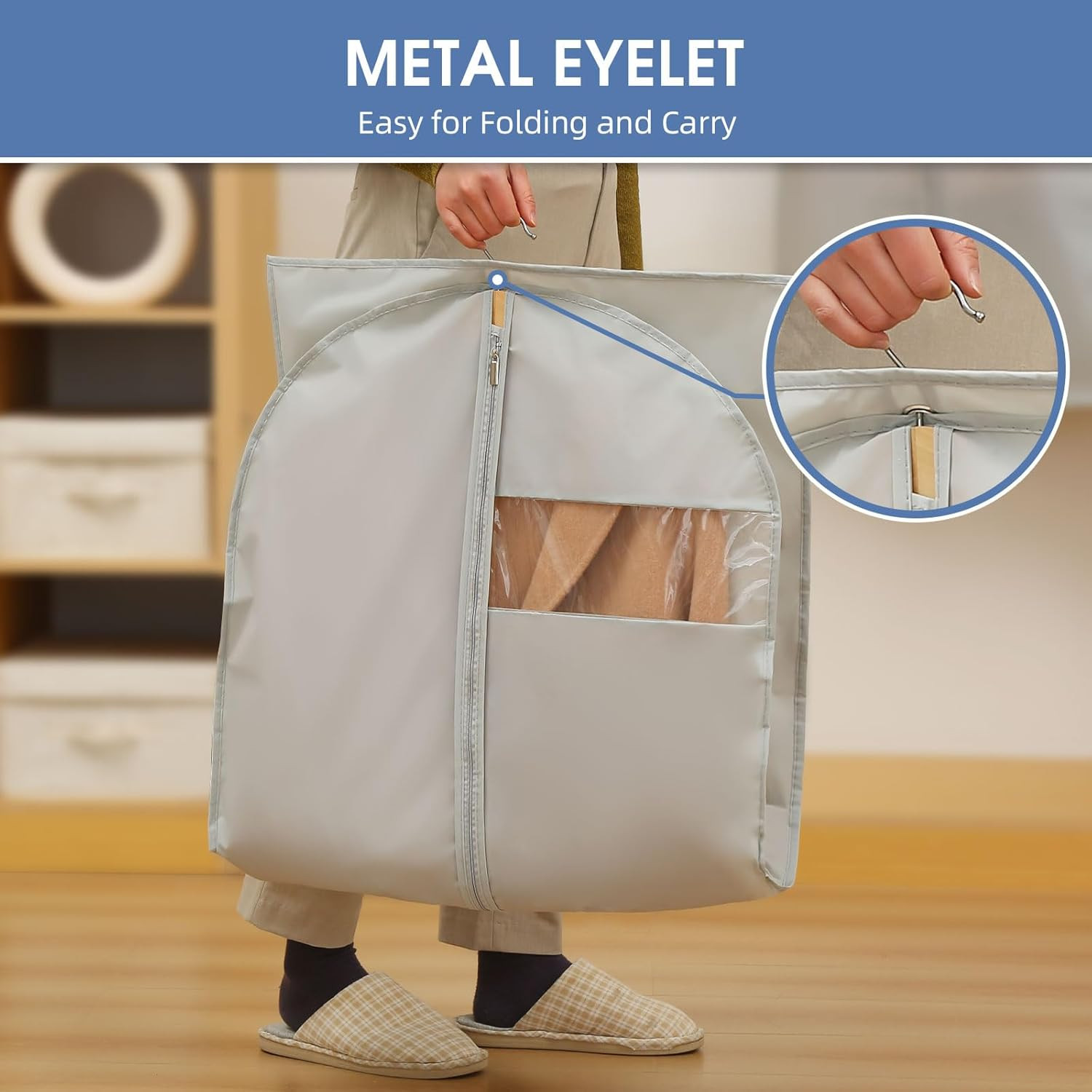50″ Garment Bag, Mens Suit Bags for Closet Storage and Travel, Garment Bags