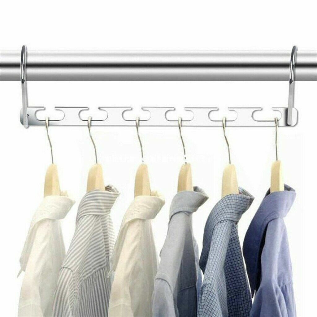6Pcs Metal Wonder Magic Closet Hanger Organizer Hook Space Saving Clothes Racks