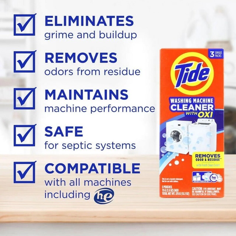 Tide Washing Machine Cleaner, Washer Residue Remover, 4 Count