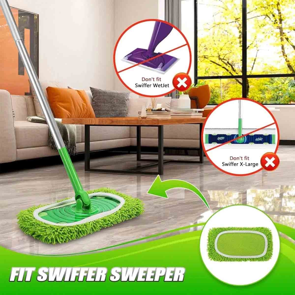 Reusable Microfiber Wet Mop Pads Dry Cleaning Cloths for Floor Sweep Dust