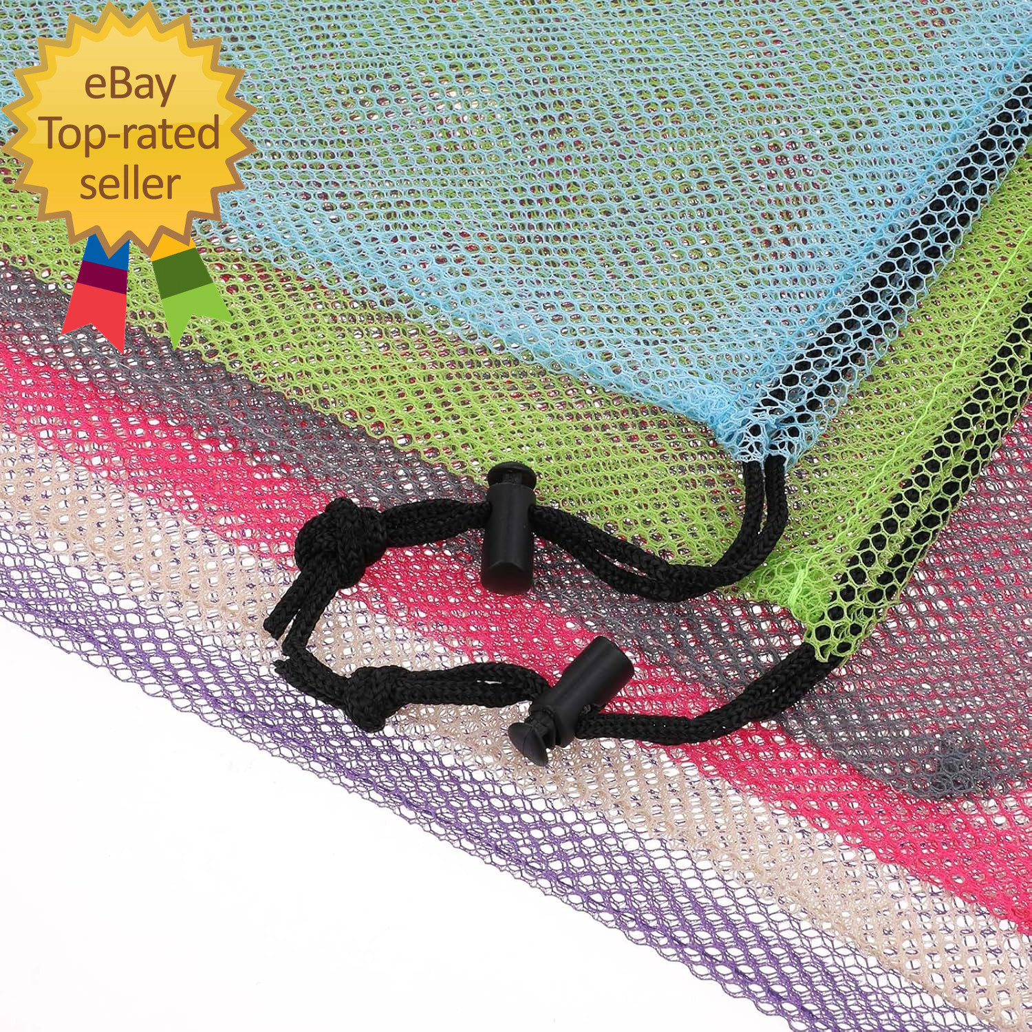 6 Pcs 11 X 15 Inch Nylon Mesh Drawstring Laundry Bags Mesh Stuff Sacks