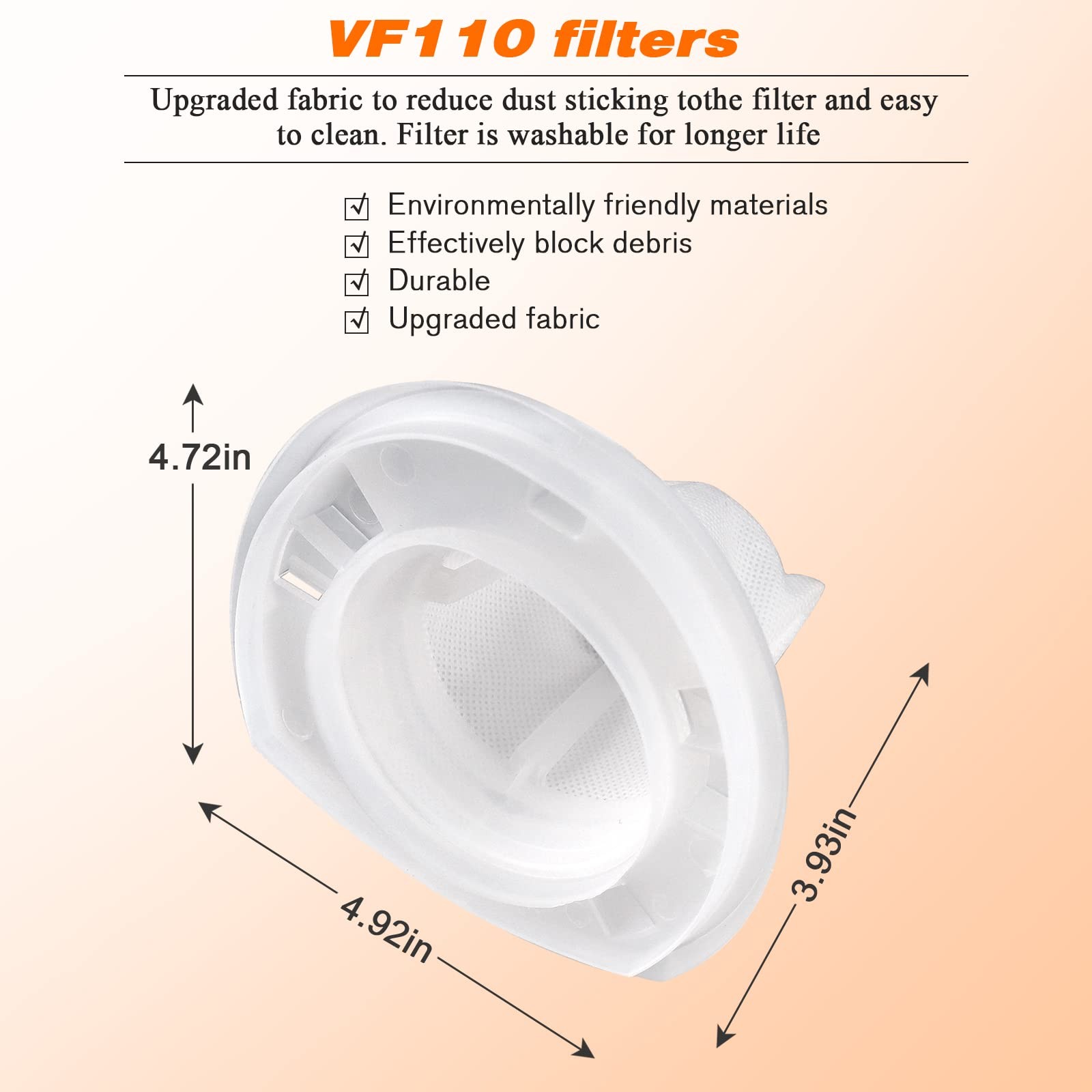 12 Pack VF110 for Black and Decker Hand Vacuum Filter by – Replaces CHV1410L …