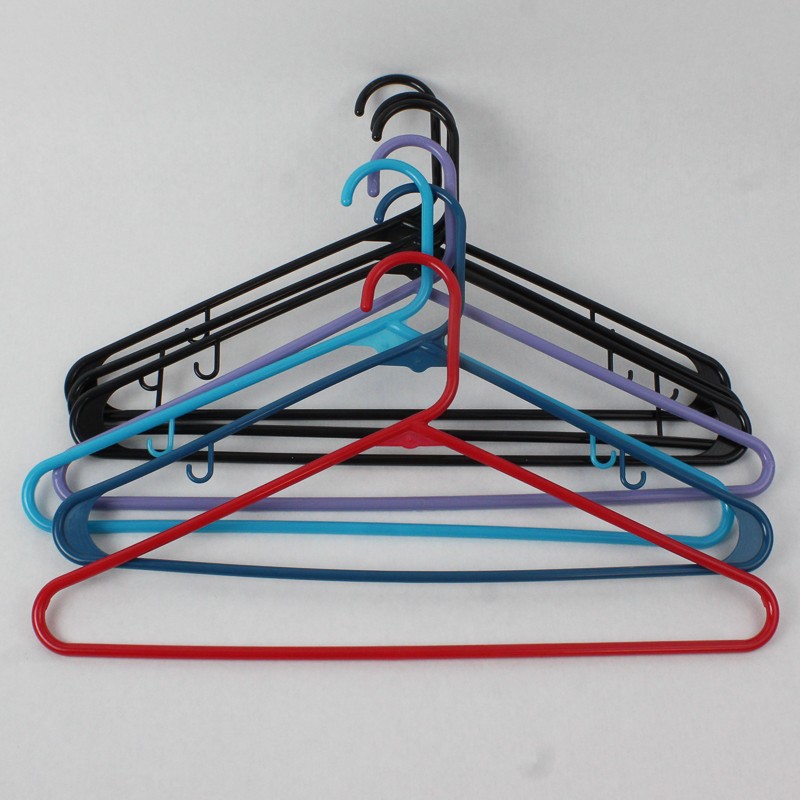 Lot of 14 Plastic Clothes Hangers Assorted Colors
